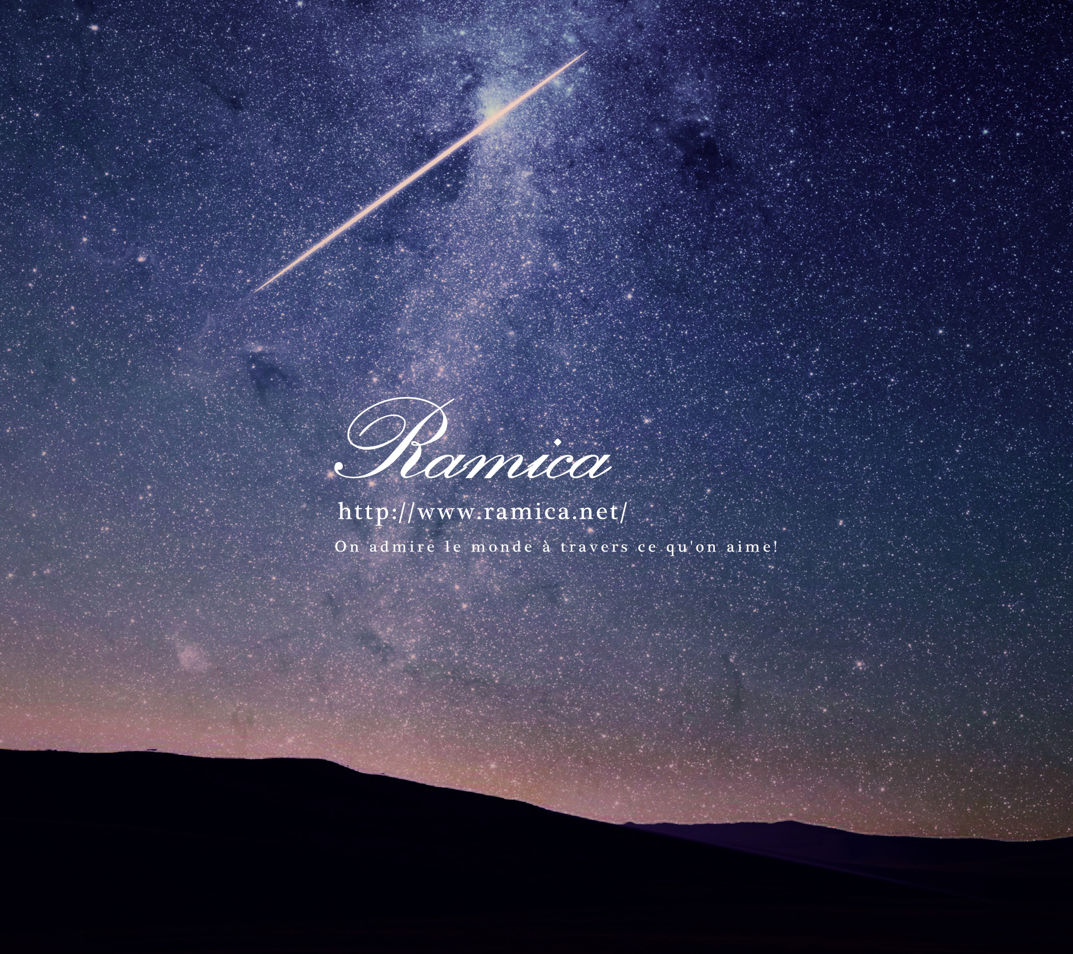 Android アンドロイド用無料壁紙ダウンロード 夜の星空と流星 Ramica